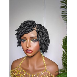 Forever Braids Glueless, Knotted Kinky Twist Cap Wig for Black Women (Black)
