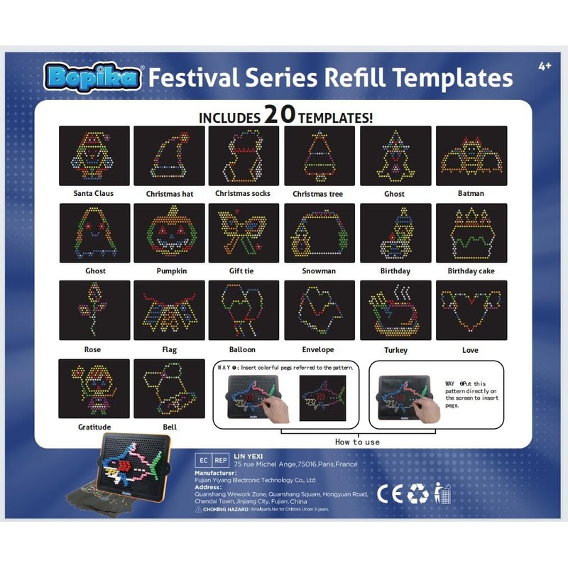 Refill Templates 20PCS for Use with Creative Light Up Board,Kids