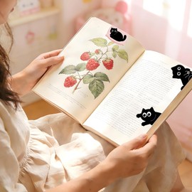 Mprocen Black Cat Bookmarks, Magnetic Bookmarks, Set of 10, Cat Bookmarks, Stylish, For Women, Teachers, Students, Book Lovers, Reading, Cute Cat Magnetic Page Marker