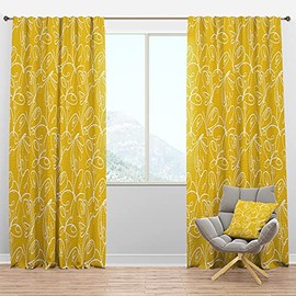 DesignQ Blackout Curtains 'Butterflies Hand Drawn Color Pattern' Curtains for Bedroom, Curtains for Living Room, Curtains & Drapes - Thermal Insulated -Single Panel -52x90