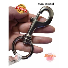 Unbranded 4 7/8" Stain-less Steel Snap/clasp hook with 1 1/4" roundeye. sailing rope, line