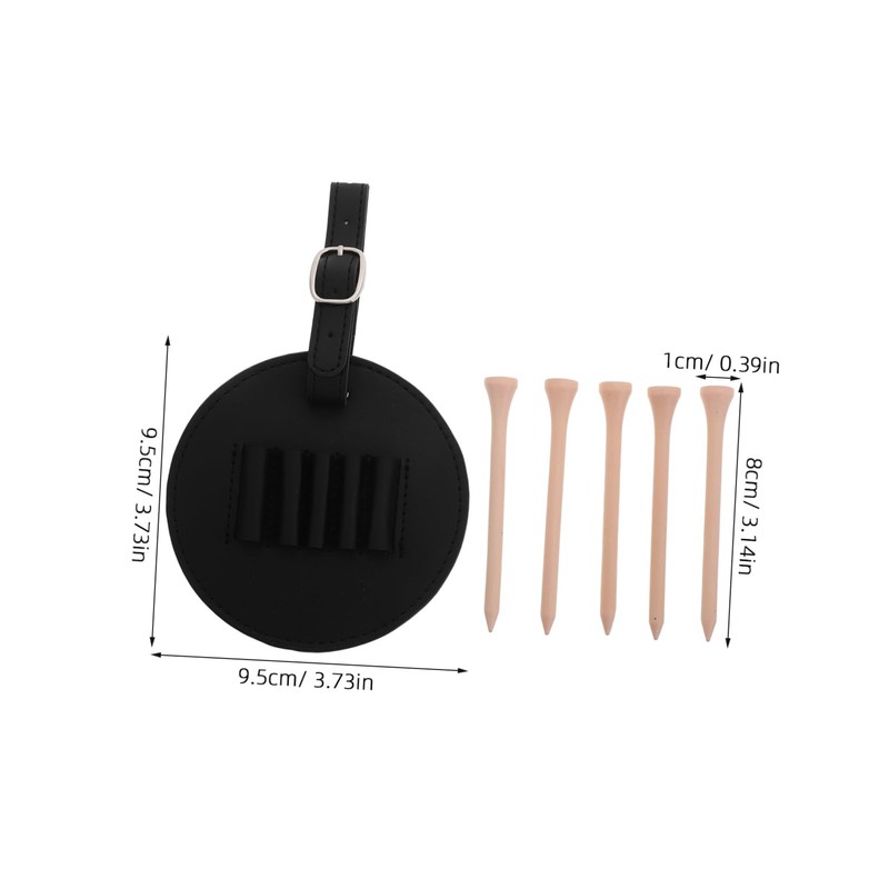 BIUDECO Elegant Pu Leather Golf Tee Holder Bag Storage Case