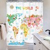 Riyidecor Kids World Map Shower Curtain for Bathroom Decor 60Wx72H