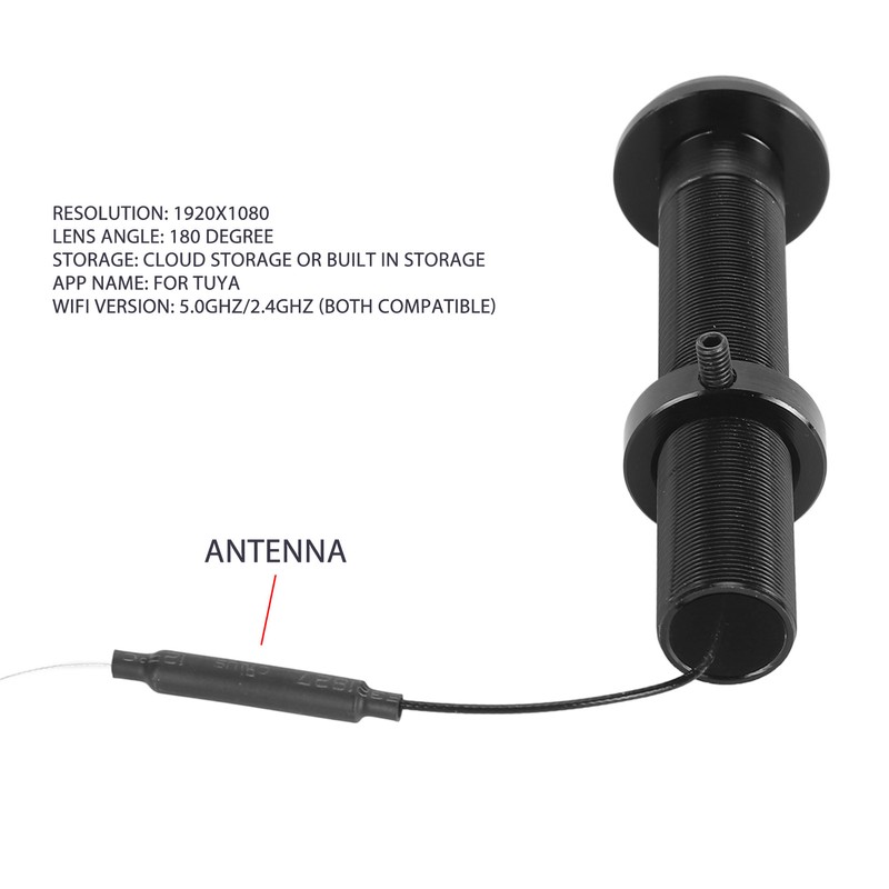 Door Peephole Camera 1080P HD WiFi Night Vision 180 Degree