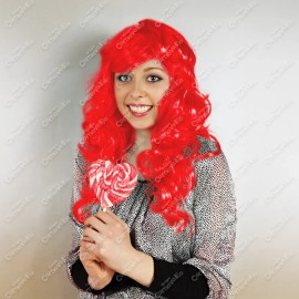 Peluca de Fantasía Rizos de Tamaño Largo para Eventos Bodas y Fiestas Pelo/Cabello Artificial Chino Estilo Hondulado de Color Rojo Tipo Fantasía GRUPO