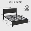 VECELO Full Size Bed Frame with Upholstered Headboard, Heavy-Duty Platform