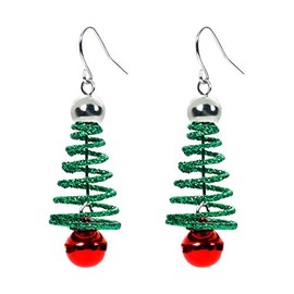 fdsmall Christmas Tree Dangle Earrings Star Ear Drop Stud Earrings Earrings Red Green Beads Charm Cute Ornament Dangling Earrings Christmas Dangle Star Spiral Christmas Tree Earrings Gifts