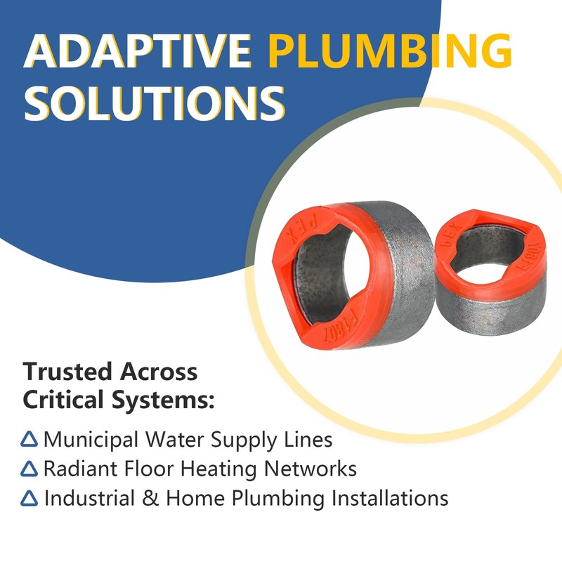 100Pcs GUOFIS PEX Copper Ring with End Stop,1/2Inch Pro Pex