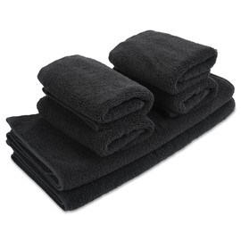 Soleil Fine Goods Hand and Face Towels - Set of Two Hand Towels and Four Face Towels - Luxurious 800 GSM 100% Cotton - High Absorbency and Softness - Available in Six Colors (Charcoal)