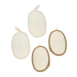 SAFIGLE 4Pcs Loofah Sponge Exfoliating Body Wash Scrubber for Bath and Shower Beige Coffee Natural Loofah Bath Sponge for and Quick Drying