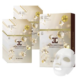 JAYJUN Collagen Skin Fit Mask (10 Sheets) – 2-Step All in one Hydration & Firming Ritual with Hyaluronic Acid & Marine Collagen 0.84 fl. oz.