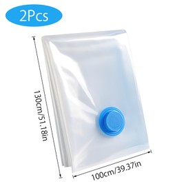 TNSLAND 2 Stück Vakuumbeutel Extra Groß (130x100cm),Reise-Kompressionsbeutel,Wiederverwendbar Kleiderbeutel,Vakuumbeutel für Kleidung, Decken, Handtücher,Kleidung Bettdecken