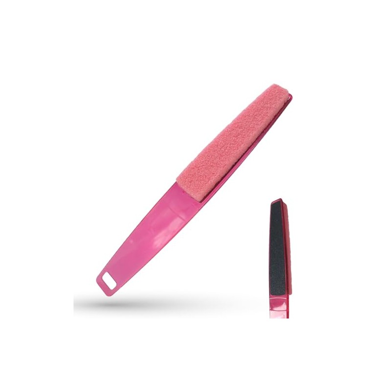 LaRosa PUMICE SPA Doppelseitige Fußfeile – Pinker Griff mit Pinkem