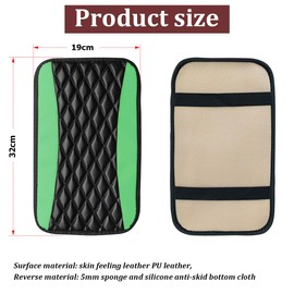 Adunsiaoto Car Centre Consoles Armrest Cushion Armrest Pad Cover, Leather Armrest Cushion for Cars, Car Armrest Seat Box Cover Armrest Cushion (Green)