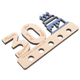 SEWACC Wooden Number Sign for Birthday Party and Anniversaries Creative Tabletop Decoration Guestbook Alternative for Home Material