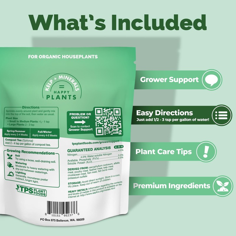Organic Monstera Plant Food, Slow Release Dry Granular Fertilizer for