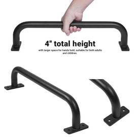 ESPETS 17 Inch Black Metal Safety Handles for Playground 4 Pack - Swing Set Accessories Grab Handles, Playset Hand Grips, Indoor Monkey Bars for Jungle Gym, Playhouse, Climbing Frame