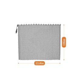 Fireplace Mesh Screen Curtain 2 Pack 18” H x 22.8" W Decorative Scroll Design Spark Guard Chain Fireplace Screens Hanging Replacement Screens for Home Wood Burning Fireplace
