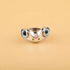 Unbranded Cute Frog Blue Eye Silver Ring, Adjustable Size, Toad,