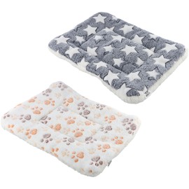 Duronge 2 Pack Small Pet Plush Bed, Winter Warm Fluffy Flannel Fleece Blanket Bed Mat, Rabbit Bed, Rodent Carpet for Hamster, Rabbit, Chinchilla, Squirrel, Guinea Pig, 40 x 30 cm