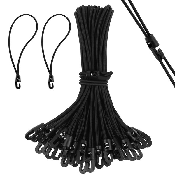 KILDOWS Pack of 25 Elastic Straps with Hooks, 25 cm