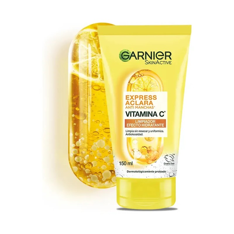 Garnier Skin Active Gel Limpiador Facial con Vitamina C, Piel