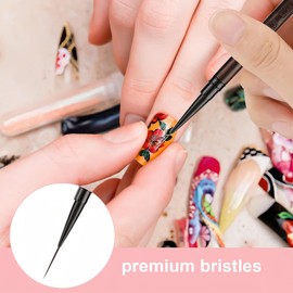 SILPECWEE 1pc Liner Nail Brush Thin Nail Art Brush Nail Art Liner Brushes Pen Nail Detail Brush Liner Brush for Nails Design Fine Tip Tool Manicure Brushes