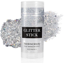 Purpurina para Cara, Brillo Corporal Cara Festival Glitter  Face Glitter Stick, Cabello, Maquillaje de Larga Duración con Lentejuelas de Sirena,...   