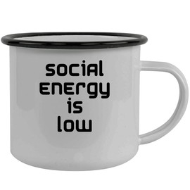 Molandra Products Social Energy is Low - Stainless Steel 12oz Camping Mug, Black