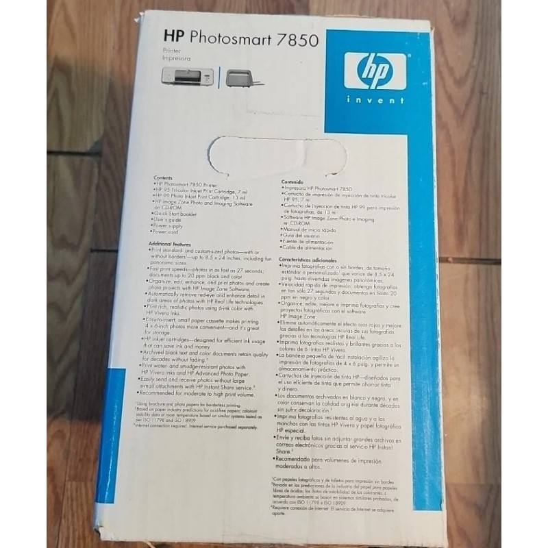 HP Photosmart 7850 Photo Inkjet Printer- New in Sealed Box