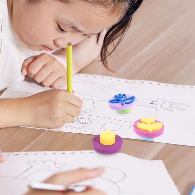 NUOBESTY 6pcs Painting Sponge Stamps Creative Flower Round Sponge Seals