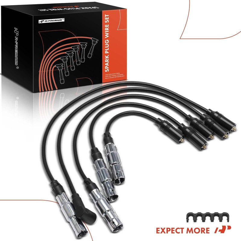 A-Premium - 5 cables de bujía compatibles con Volkswagen Jetta,