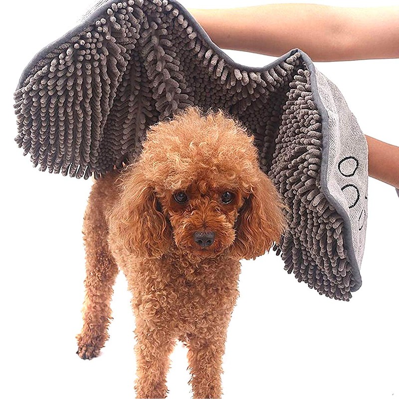 BundleMall Pet Bath Towel,Chenille Dog Microfibre Drying Towel, with Hand