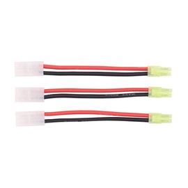 3 piezas compatibles con Mini Tamiya macho (invertido) a enchufe para conector hembra Big Tamiya con cable de calibre 14 de 10 cm para pistola Airsoft (B102-3)
