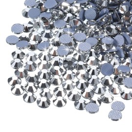 sourcing map 1440 Pcs Hotfix Rhinestones Flatback Crystal Glass Gems for Crafts Clothes DIY Decoration(SS16 4mm,Silver)