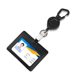 lifactlab. Pass Case, Commuter Passcase, Reel, High Strength Card Holder (Vertical, Black) Suica Employee ID (Horizontal, Black)