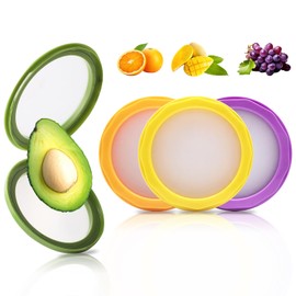 Jevuoyee [4 Packs] Avocado Saver and Onion Storage, Silicone Fruit Storage Box Vegetable Food Storage Containers for Apples, Lemons, Tomatoes, Potatoes, Garlic