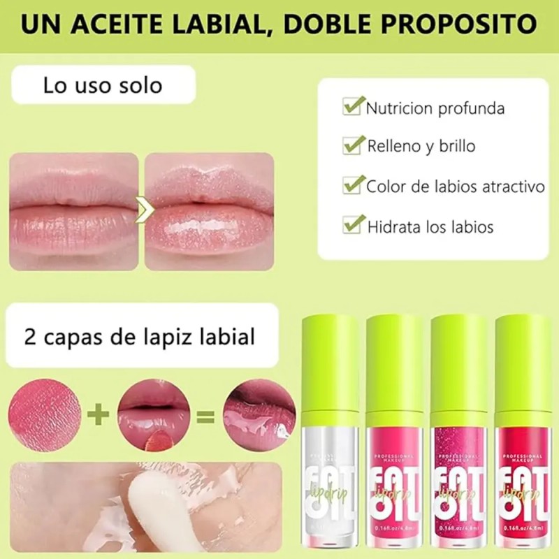 8pcs Cuidado Labial Hidratante Glossy Liquid Lip Oil Gloss