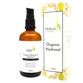 Feelia - Organic Rosemary Hydrosol Water, Steam Distilled, Pure & Natural Toner, Acne-Prone Oily Skin, Soothe Irritated Skin, Boost Hair Growth (Rosemary)