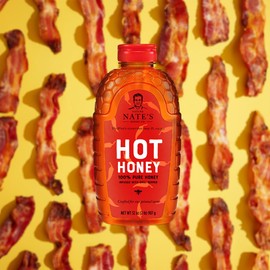 Nate's Hot Honey - 100% Pure Honey Infused with Habanero Chili Pepper Flakes, Award-winning Taste - 32 oz Squeeze Bottle