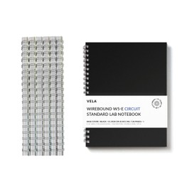 Vela Sciences W5-E Wirebound Lab Notebook, 8.5 x 11 in (21.5 x 28 cm), 128 Pages, Double Wire Looped, 70lb Heavyweight Paper (6-Pack, Ruled +)