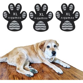 Aqumax Dog Paw Protector Non-Slip Gripper Traction Pads,Walk Assistant for Senior Dogs,Foot Stickers for Hardwood Floors,Dog Shoes Booties Socks Replacement,12 Sets (48 pcs) XL Black