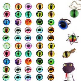 Eowppue 50 Pcs 25mm Large Glass Dragon Eyes Gem Cover Cabochon Eyes DIY Jewelry Accessories for Lifelike Creations Clay Doll Making Sculptures Props Craft DIY Findings