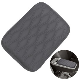 Leather Car Armrest Box Pad, Car Centre Console Pad, Centre Console Cover, Armrest Box Made of Memory Foam for Vehicles, Armrest Covers for Cars, Car Armrest Cushion Made of Leather, Grey