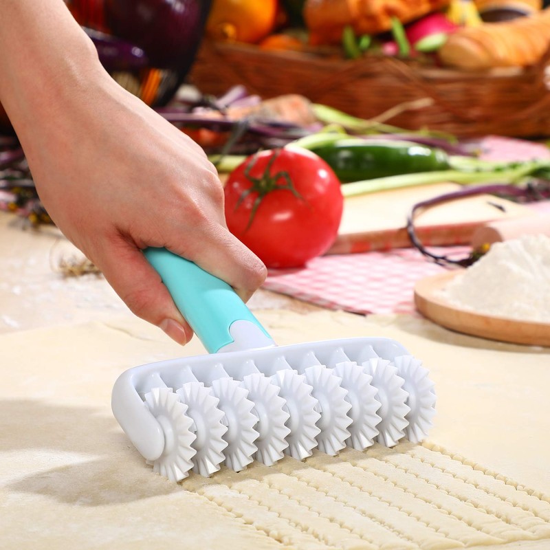 Boao Fondant Ribbon Cutter Wheel Roller Mold Dough Lattice Cutter