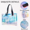 TotePrint Stadium Approved Blue Large Clear Tote Bag Holographic Clear