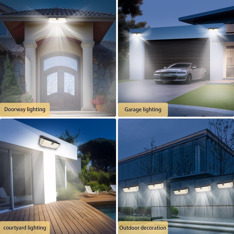 SyouHome Solar Lights Outdoor, 4000LM 380 LEDs Solar Motion Lights