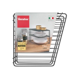 Metaltex Palio Lava corner cabinet insert 2-level 25x25x19cm TouchTherm, black, 3 PIANI