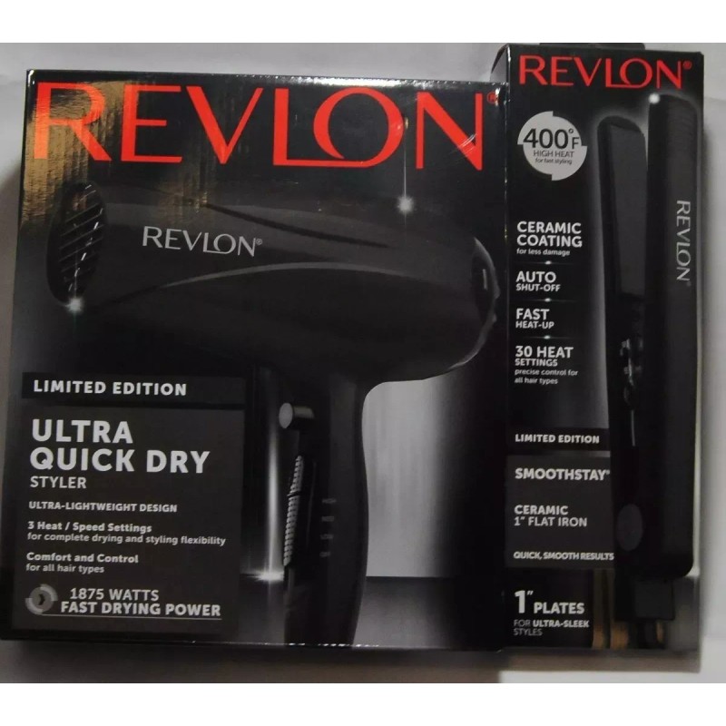 Revlon Combo Revlon Edicion Limitada Secadora Plancha Negro