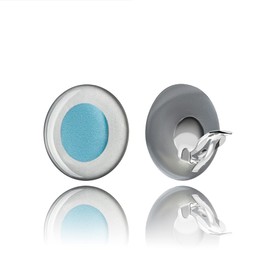 Handmade Large Round Clip on Earrings - Non Pierced Ears for Women (Silver Blue)